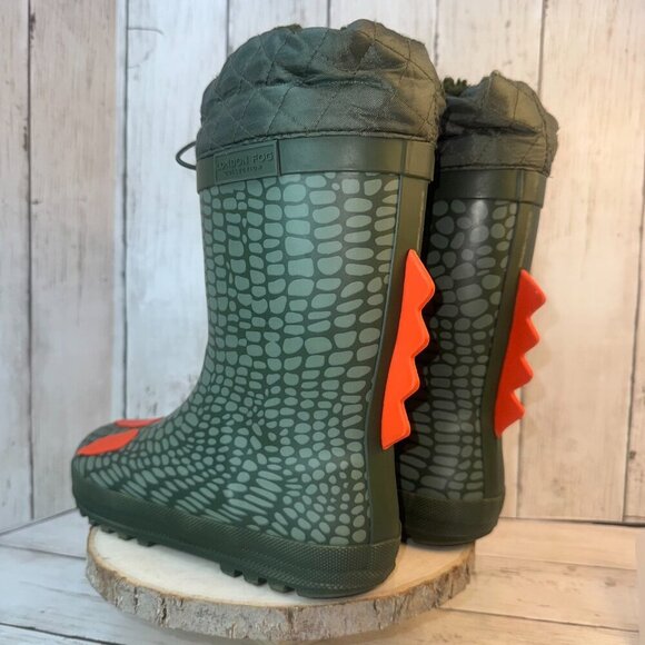 LONDON FOG Toby Boys Youth Snow and Rain Boots Insulated Winter WP Sz 5 Dinosaur - Picture 2 of 11